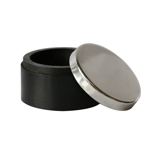 CC INTERIORS ROUND WOODEN BOX W NICKEL FINISH